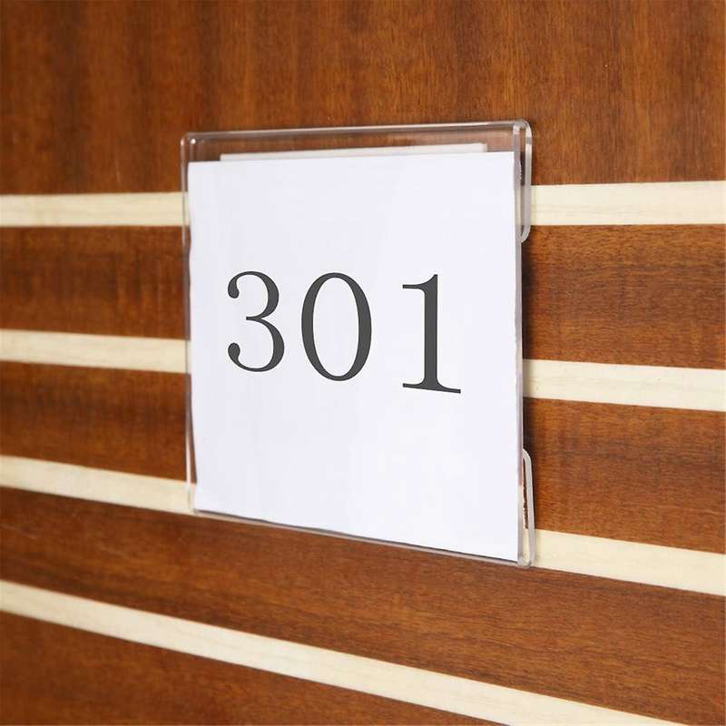 4 X 6 Inch Acrylic Sign Holder Wall Mount,Clear Wall Frame with Double Sided Adhesive Tape for Offi