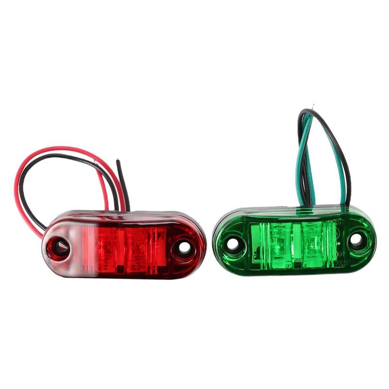 4 x 2 LED Red/Green Marine Boat Navigation Lights 10-30V Boats Running Light Truck Van Side Light