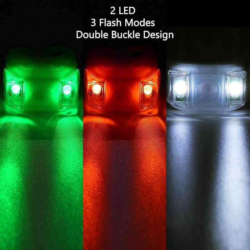 4 x LED Boat Navigation Lights for Boat Yacht Motorboat Bike Hunting Night Running Fishing (Red, Gre
