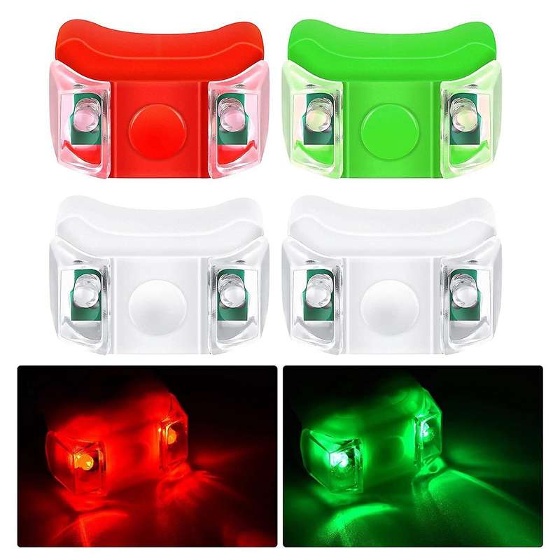 4 x LED Boat Navigation Lights for Boat Yacht Motorboat Bike Hunting Night Running Fishing (Red, Gre