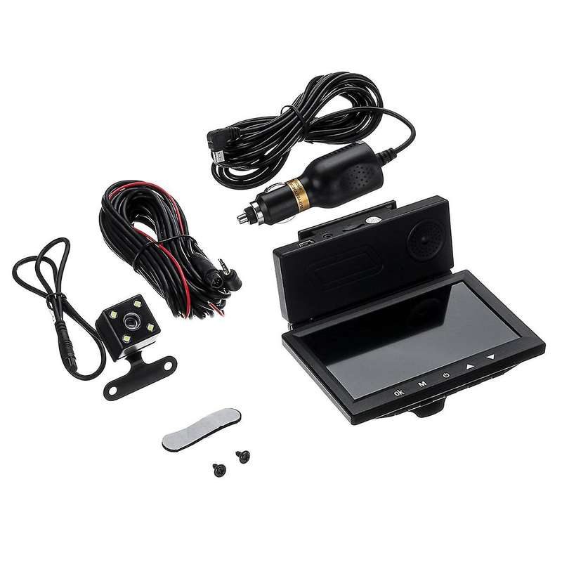 4.3 Inch 1080P HD Automatic Vehicle Recorder Dash Cam Dashcam Dual Lens Rear View Camera 170 Degree