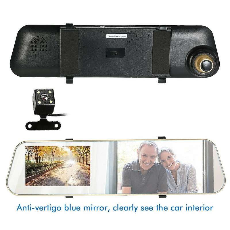 4.3 Inch Car 1080P Hd Dvr Camera Rear View Mirror Dual Camera Dual Recording Driving Recorder Night
