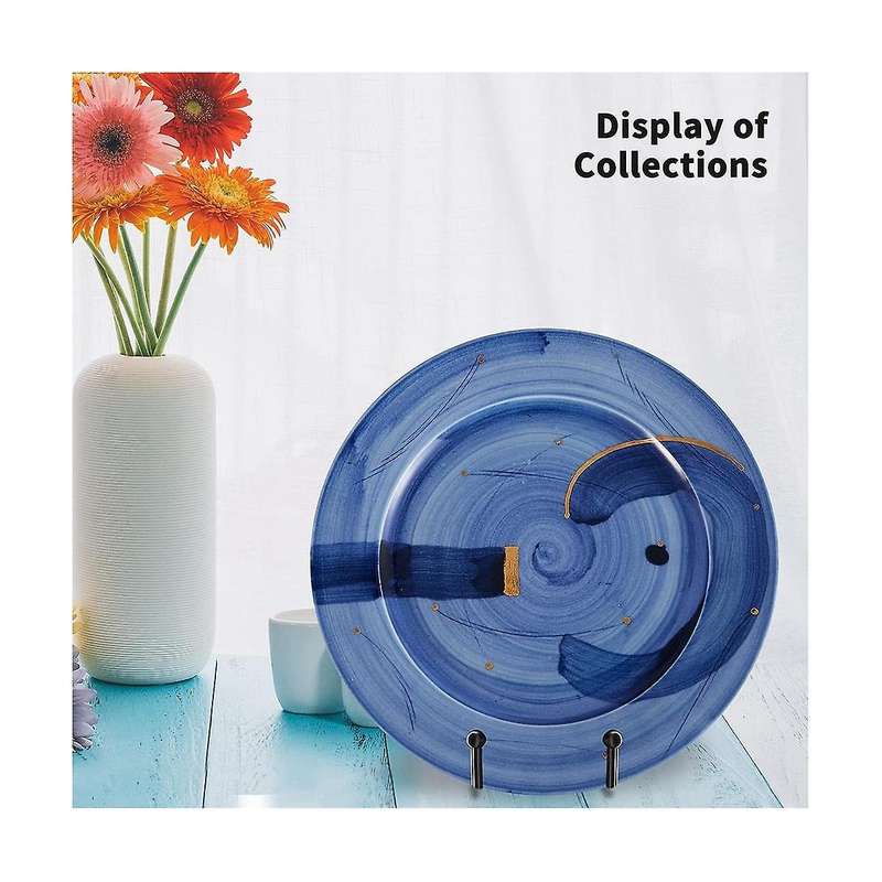 4.3 Inch 5 Pack Black Metal Plate Stand Plate Holder for Picture, Decorative Plate, Book