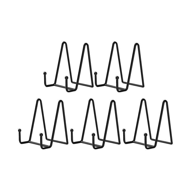 4.3 Inch 5 Pack Black Metal Plate Stand Plate Holder for Picture, Decorative Plate, Book