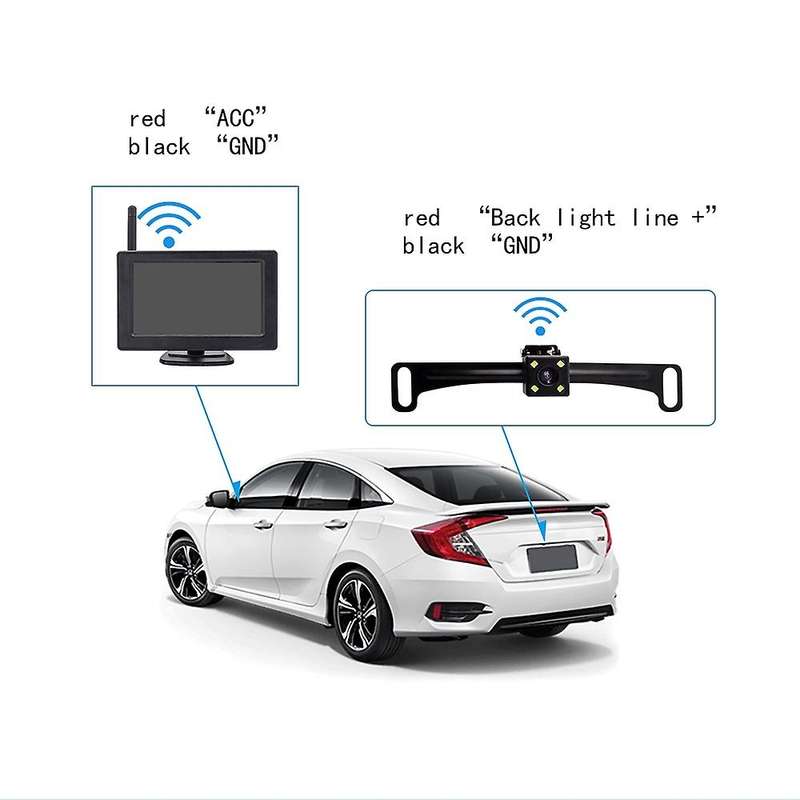 4.3 Inch Car Wifi Monitor Display TFT LCD Screen with License Plate Camera