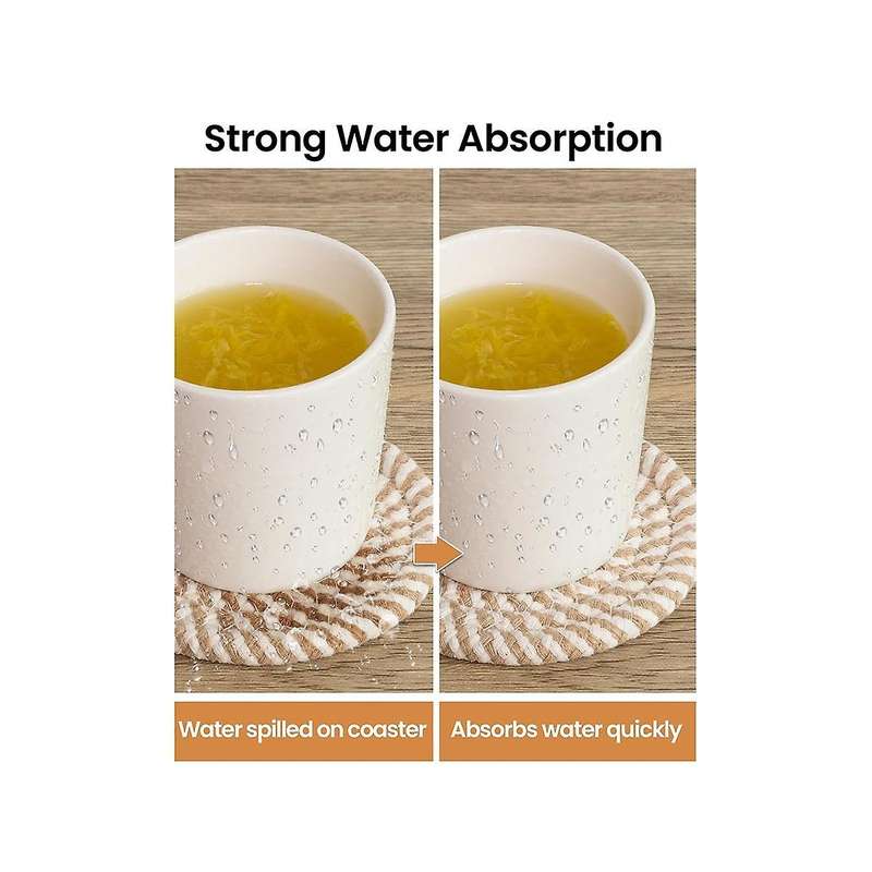 4.3 Inch Drink Coasters with Holder Absorbent Coasters for Drinks Minimalist Cup Coasters Cotton Set