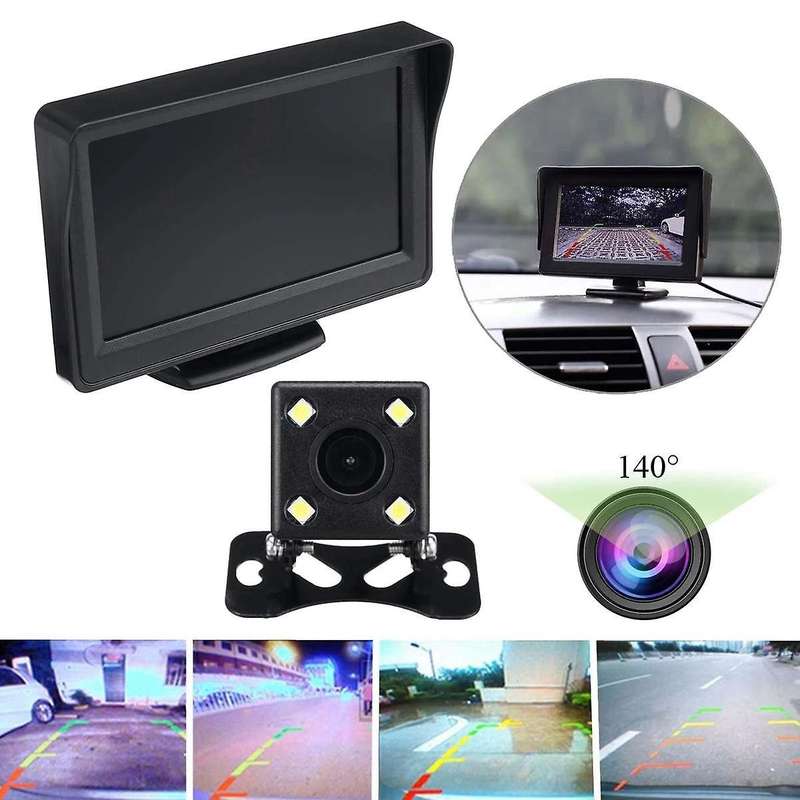 4.3 Inch HD Car Rear View Backup Monitor Waterproof Reversing Camera Night Vision Backup Camera Park
