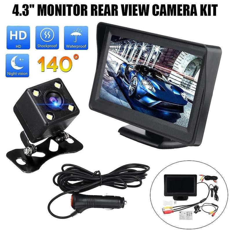 4.3 Inch HD Car Rear View Backup Monitor Waterproof Reversing Camera Night Vision Backup Camera Park