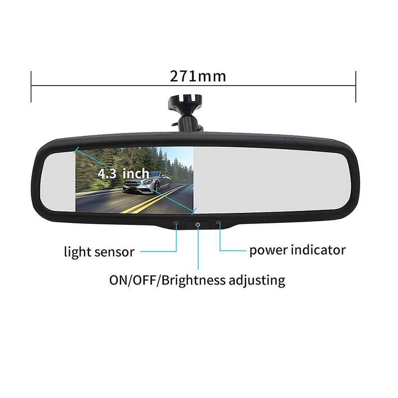 4.3 inch HD 800X480 Car Video Player Interior Rear View Mirror Replacement Monitor with Reverse Back