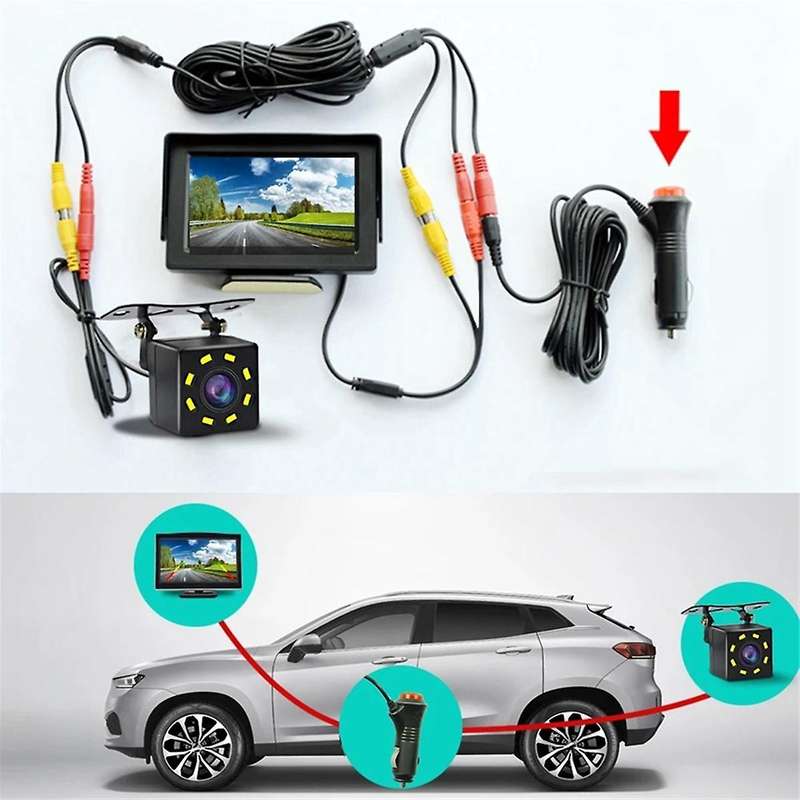 4.3Inch Car Rear View Backup Camera LCD Monitor for Vehicle Van Night Vision Reverse Video Parking S