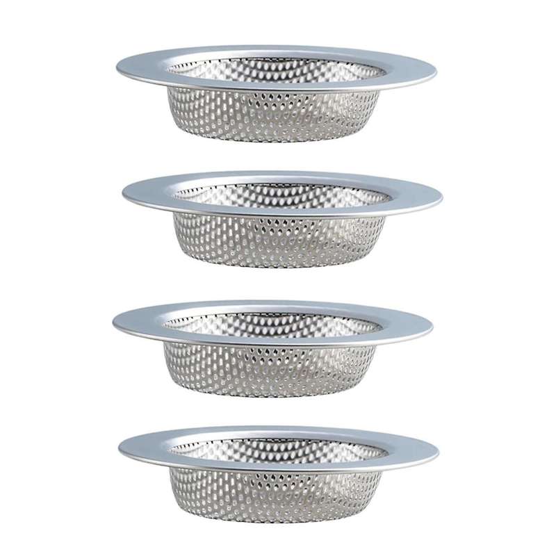 4.5 Inch Stainless Steel Sink Strainer Stainless Steel Sink Drain Basket 4 Piece Set for Kitchen Sin