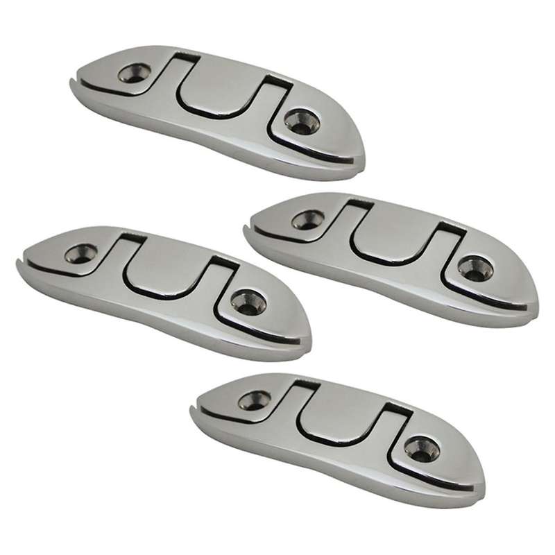 4.7 Inch Boat Folding Cleat Flush Mount Rope Cleat Flip Up Dock Cleat with Fastener,4pcs