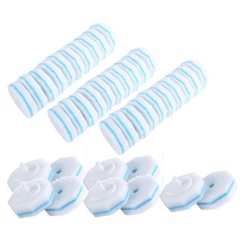40 Counts Upgraded Toilet Brush Wand Disposable Toilet Cleaning Wand Refills Bowl Scrubbers Heads