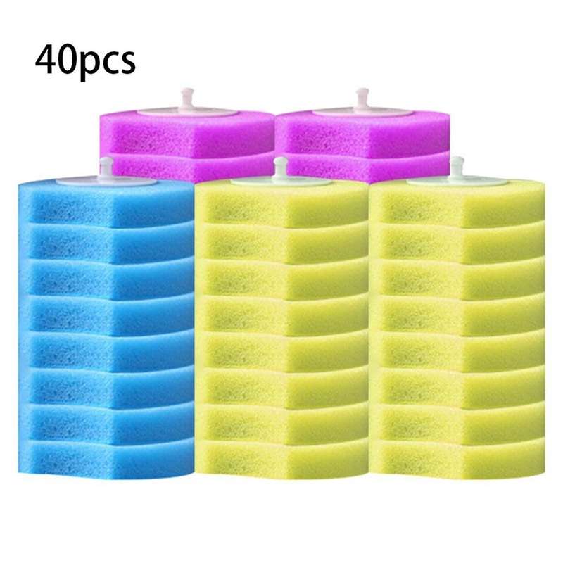 40 Disposable Toilet Brushes In Three Scents, Household Toilet Cleaning Brush Replacement Heads, Wa