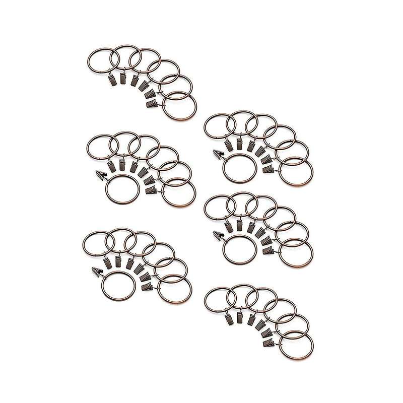 40 Pack Curtain Rings with Clips Drapery Clips with Rings Hangers Drapes Rings 3.8cm Interior Diamet