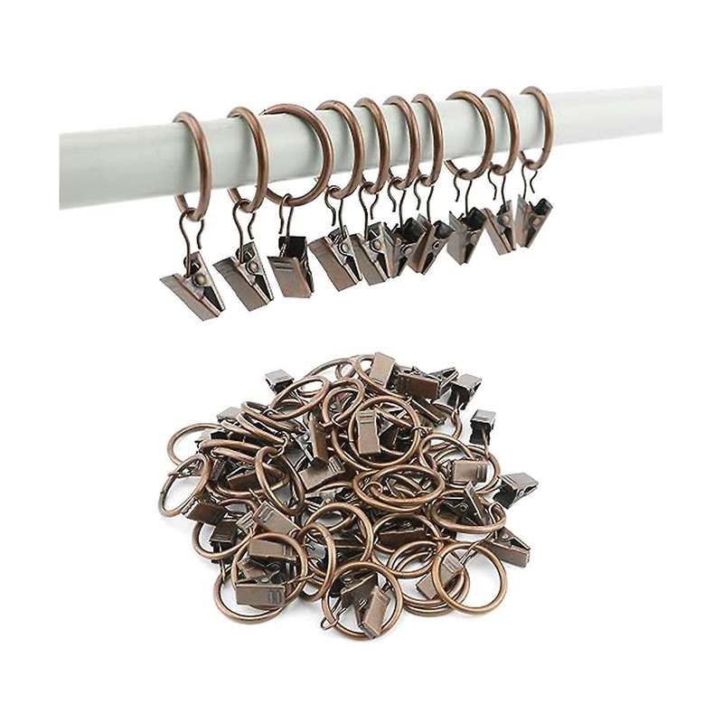 40 Pack Curtain Rings with Clips Drapery Clips with Rings Hangers Drapes Rings 3.8cm Interior Diamet