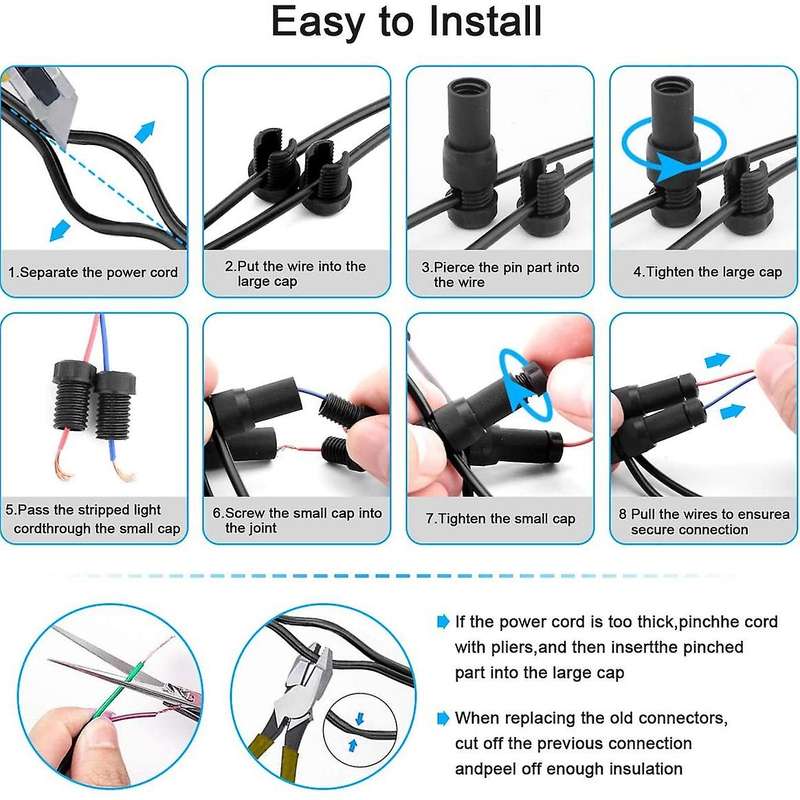 40 Pack Low Voltage Landscape Lighting Wire Connector Landscape Light Outdoor Path Light Used in Con