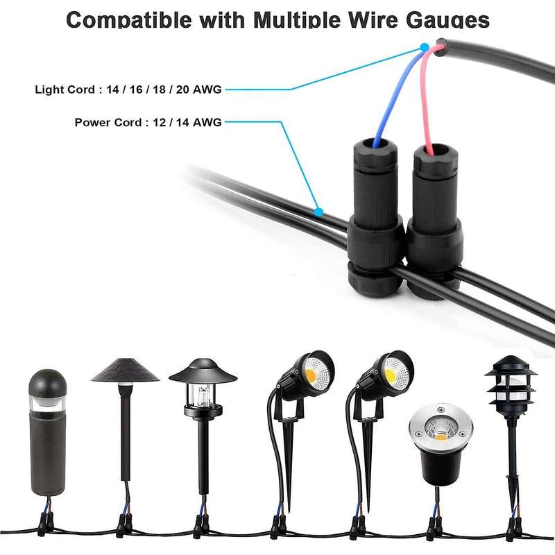 40 Pack Low Voltage Landscape Lighting Wire Connector Landscape Light Outdoor Path Light Used in Con