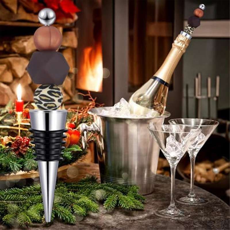 40 Pcs Beadable Wine Stoppers for Wine Bottles and Plastic Beadable Pens Kit Beaded Wine Bottle Stop