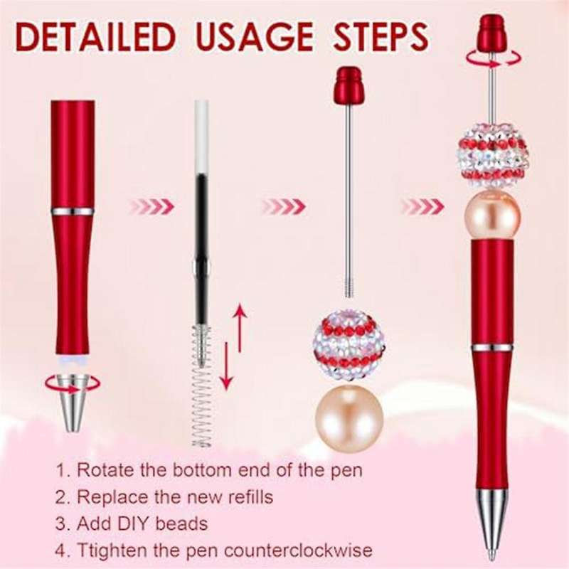 40 Pcs Beadable Wine Stoppers for Wine Bottles and Plastic Beadable Pens Kit Beaded Wine Bottle Stop