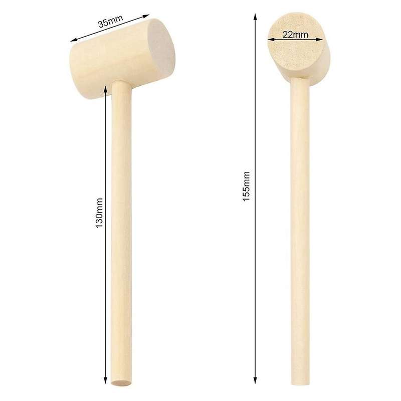40 Pcs Mini Wooden Hammers Wood Crab Seafood Crab Lobster Mallets Wood Mallet Pounding Toy Small She