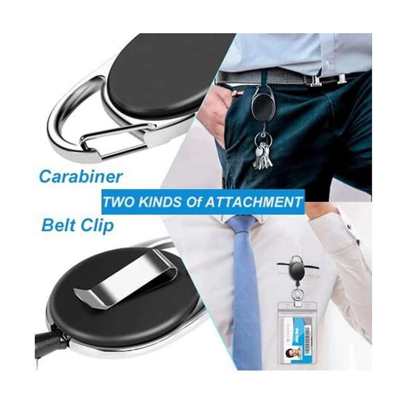 40 Pcs Retractable Id Badge Reel with Belt Clip and Key Ring, Heavy Duty Badge Holder for Doctors Nu