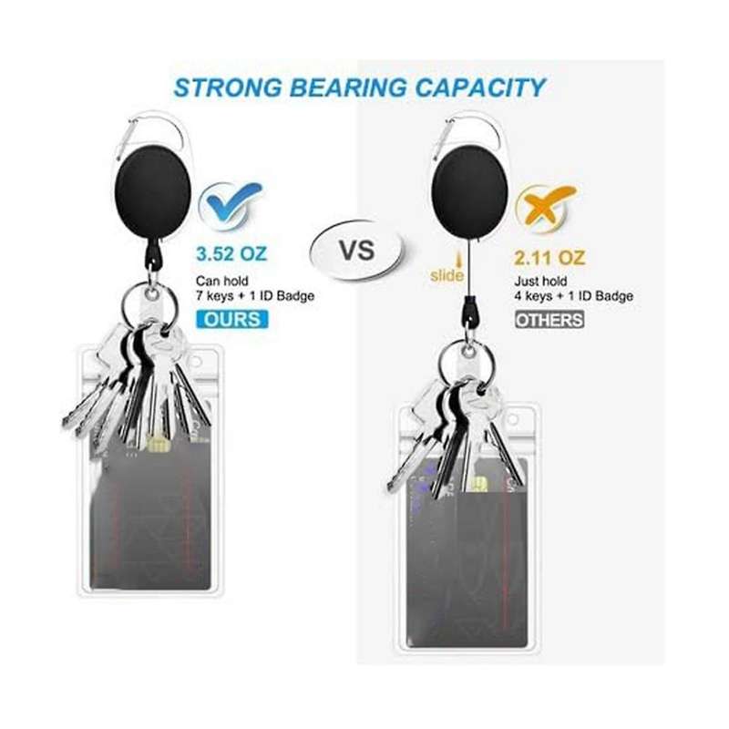 40 Pcs Retractable Id Badge Reel with Belt Clip and Key Ring, Heavy Duty Badge Holder for Doctors Nu
