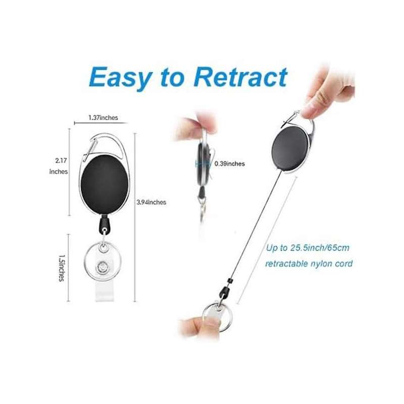 40 Pcs Retractable Id Badge Reel with Belt Clip and Key Ring, Heavy Duty Badge Holder for Doctors Nu