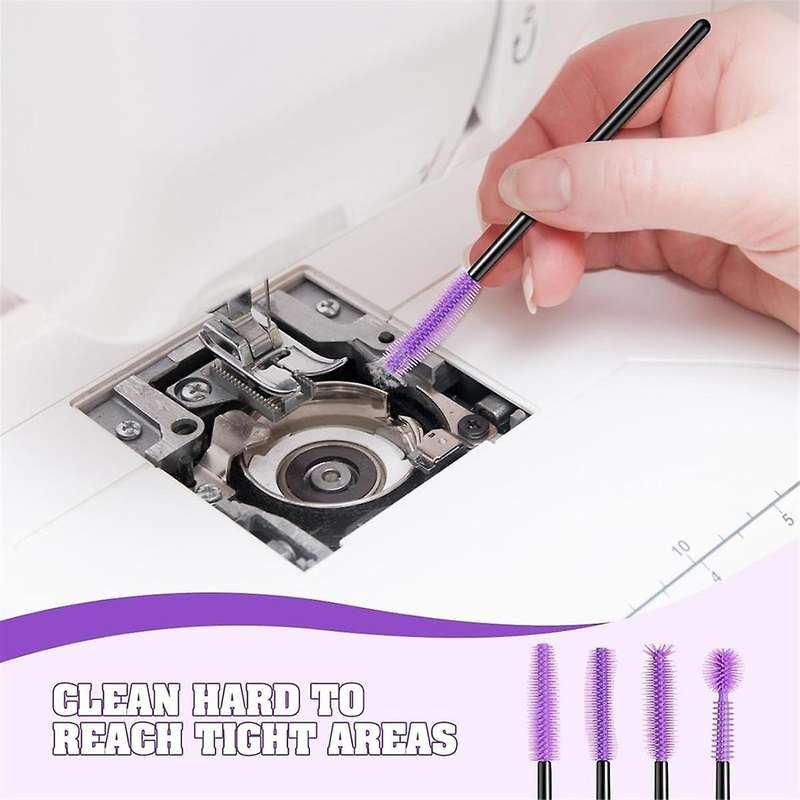 40 Pcs Nook and Cranny Sewing Machine Cleaning Brushes, Reusable Silicone Dense Bristles Cleaning Br