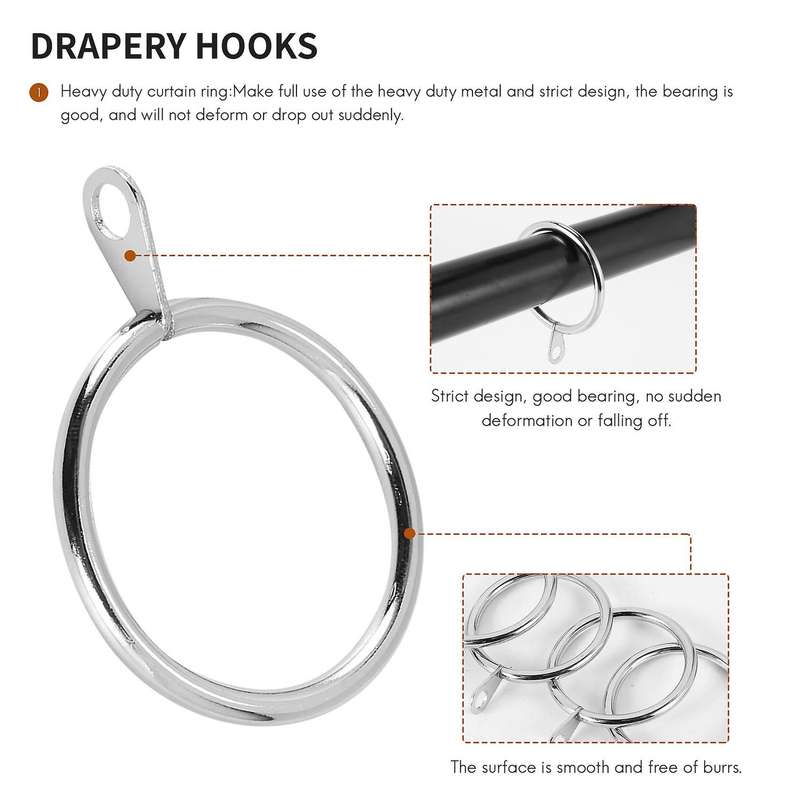 40 Pcs Metal Curtain Ring for Curtains and Poles,Dangling Sliding Eyelet Ring 32 Mm Inner Diameter (