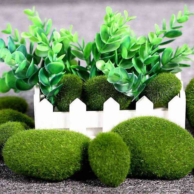 40 Pieces 2 Sizes Artificial Moss Rocks Decorative Faux Green Moss Covered