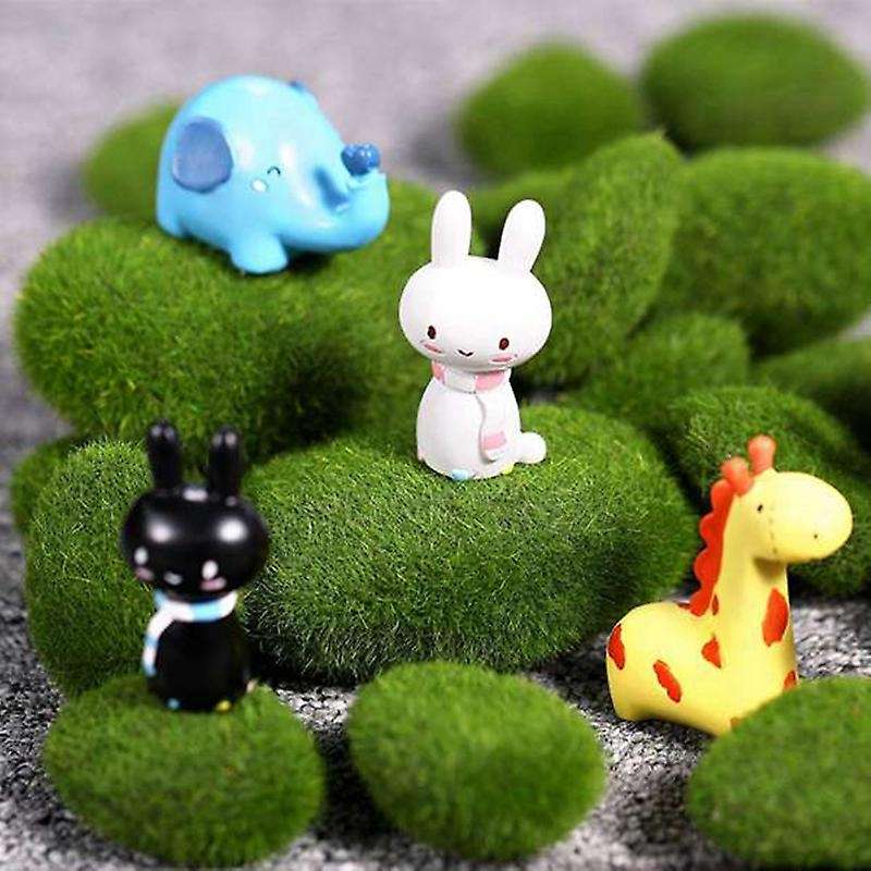 40 Pieces 2 Sizes Artificial Moss Rocks Decorative Faux Green Moss Covered