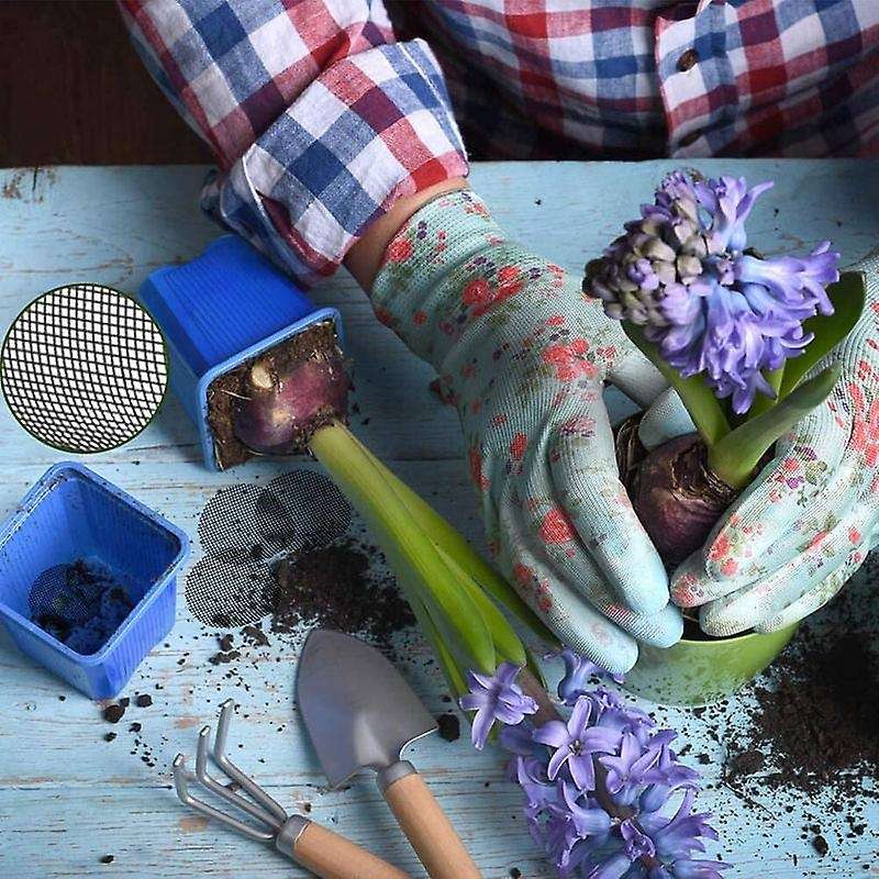 40 Pieces of 5 cm Round Flower Pot Hole Grid Mat Bonsai Pot Bottom Grid Mat Grid Garden Drainage Gri
