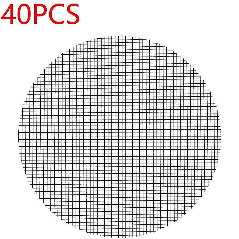 40 Pieces of 5 cm Round Flower Pot Hole Grid Mat Bonsai Pot Bottom Grid Mat Grid Garden Drainage Gri