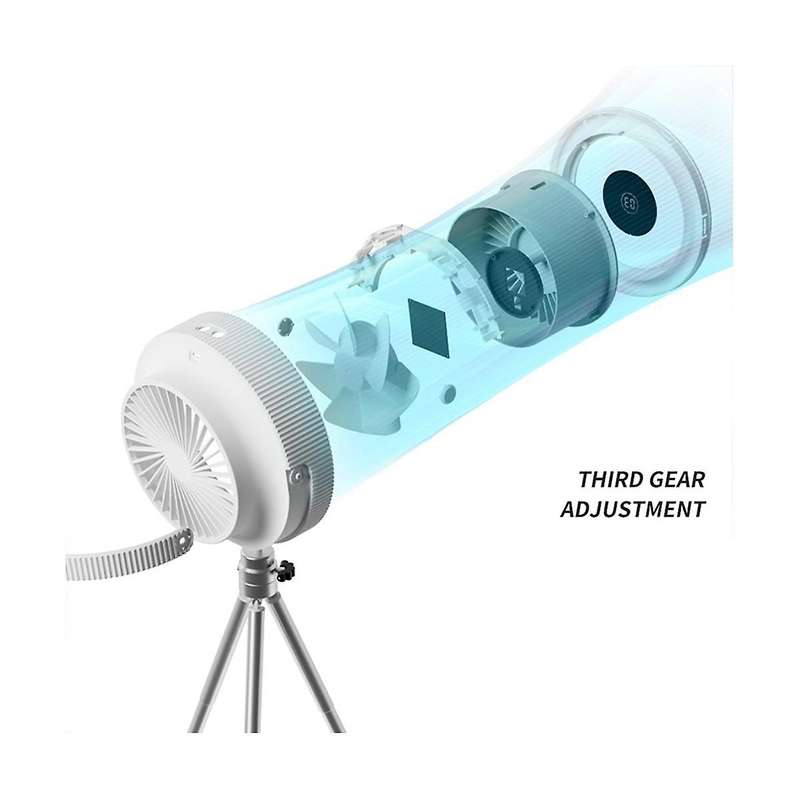 4000mah Camping Tripod Fan Light Usb Rechargeable Mini Fan Multi-function Digital Display Portable