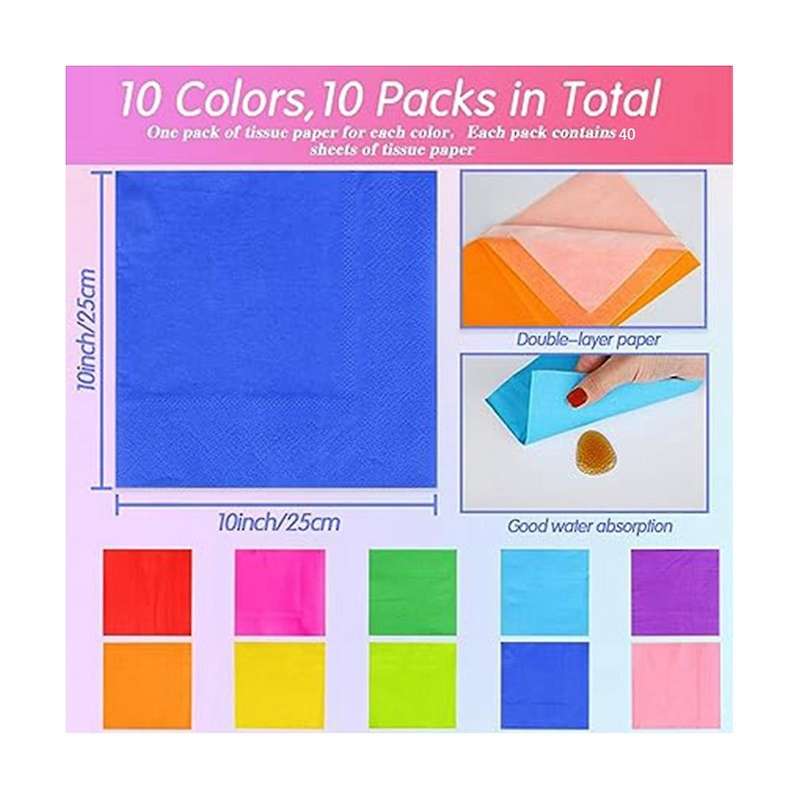 400 Count Cocktail Napkins Disposable Napkins Double Layer Printed Paper Napkins Facial Tissue for H