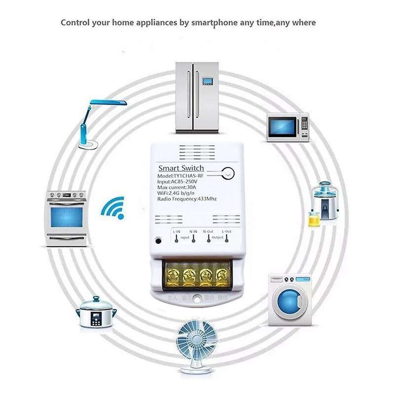 4000W 30A Wifi Switch Relay Tuya Smartlife APP 433mhz RF Receiver Module AC 85-250V 220V Home Autom