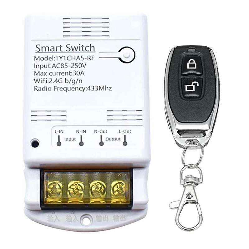 4000W 30A Wifi Switch Relay Tuya Smartlife APP 433mhz RF Receiver Module AC 85-250V 220V Home Autom