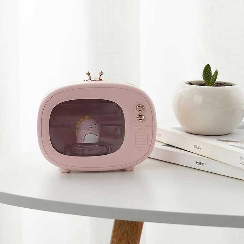 400Ml Portable Humidifier, Retro TV Wireless Humidifier Cartoon USB Air Humidifier for Home, Office,