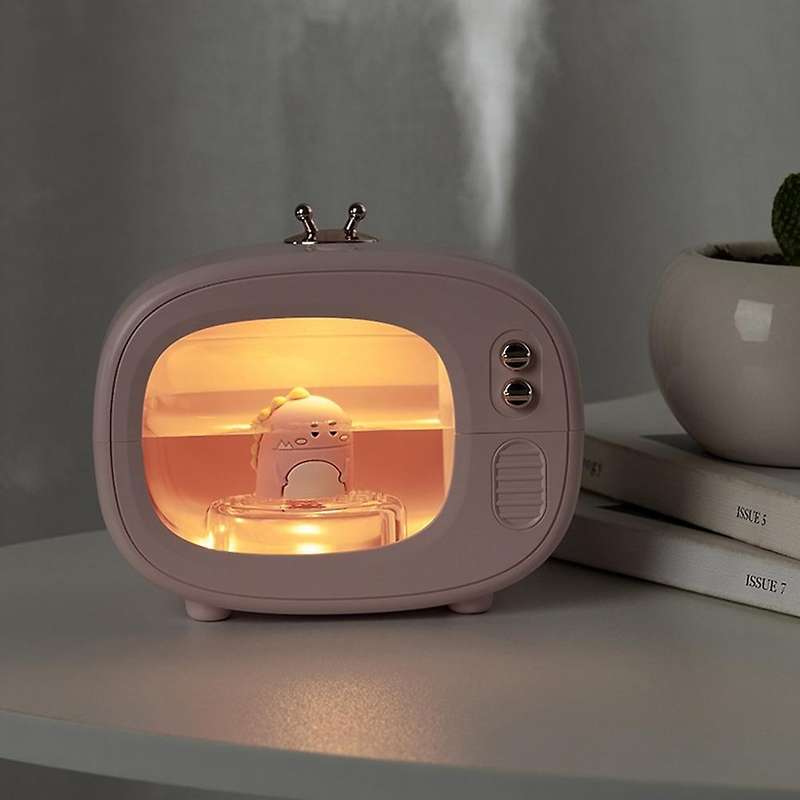 400Ml Portable Humidifier, Retro TV Wireless Humidifier Cartoon USB Air Humidifier for Home, Office,