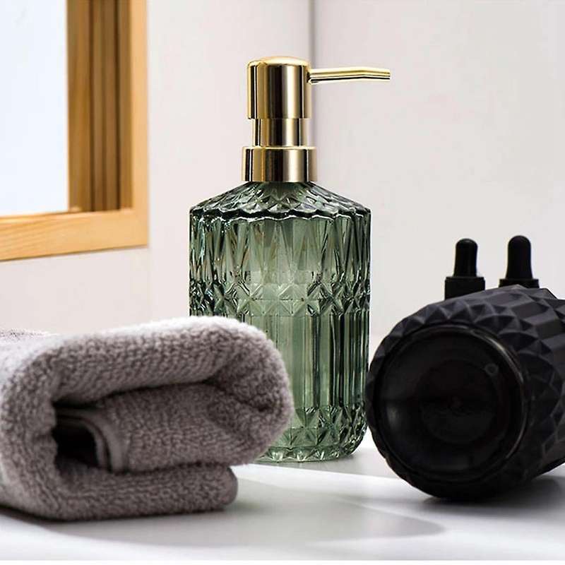 400ml Soap Dispenser Chic Glass Refill Empty Bottle Home Hotel Bathroom Conditioner Shampoo Bottle-