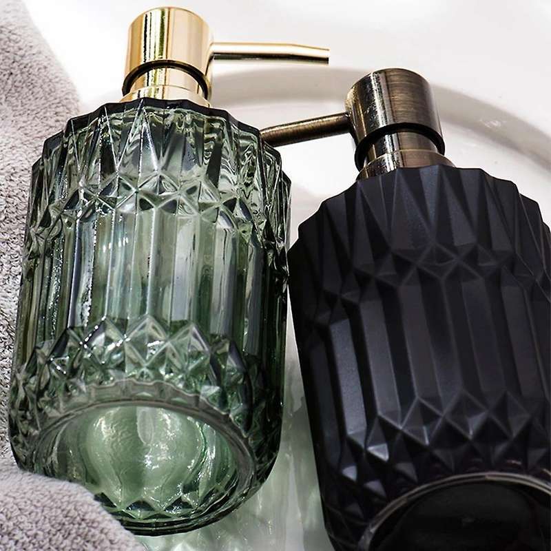 400ml Soap Dispenser Chic Glass Refill Empty Bottle Home Hotel Bathroom Conditioner Shampoo Bottle-