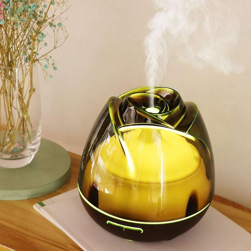 400ML Electric Air Humidifier Essential Aroma Oil Diffuser Ultrasonic Rose Humidifier Mist Maker LED