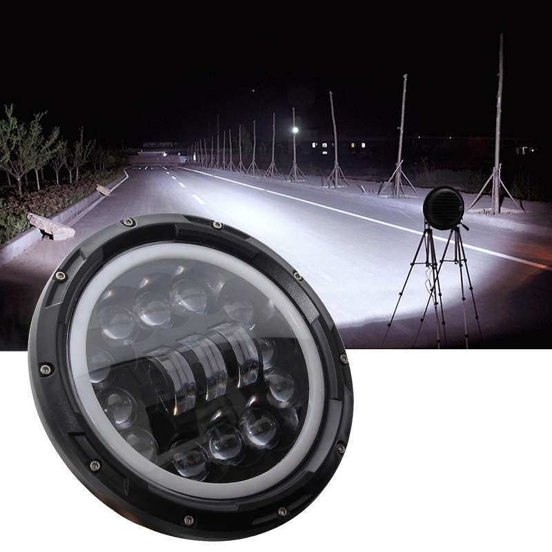400W 40000LM 7Inch LED Headlight Hi/Lo Beam DRL for Wrangler JK TJ LJ 1997-2019 H4 with H13 Connecti