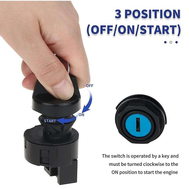 4012165 Ignition Switch Lock Keys Set Fit for Rzr 570 800 900 1000 Off/run/start 6 Pin 3 Position