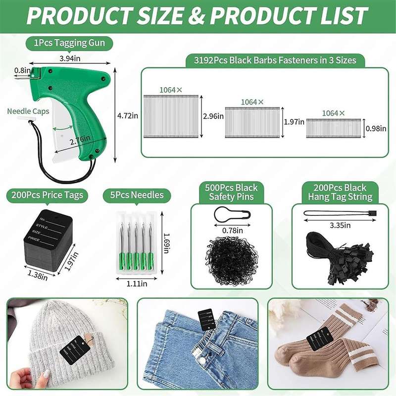 4098Pcs TaggingGun for Clothing Retail Price Tag AttacherGun Kit, TaggingGun Kit for Clothes Store