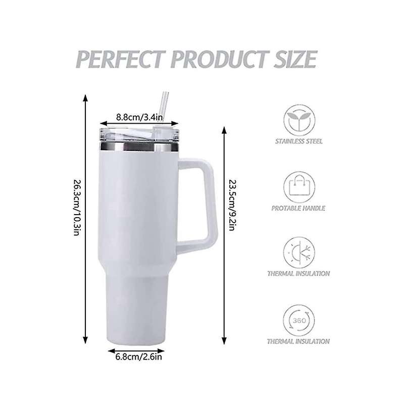 40oz Insulation and Cold Insulation Car Cup Double Vacuum 304 Stainless Steel Straw Cup