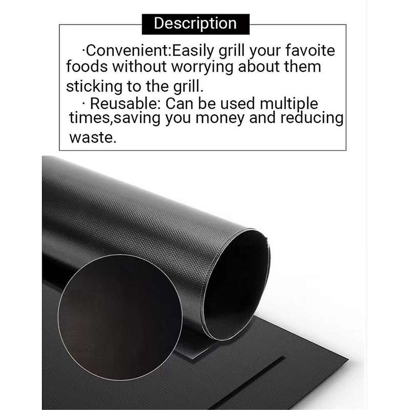 40cm X 60cm Reusable Non-Stick BBQ Grill Mat Barbecue Baking Liners Microwave Oven Tool
