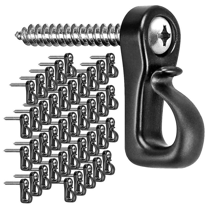 40Pack Q-Hanger Hooks, Christmas Lights Hanger Hooks with Screw for Garage Outdoor Release Wire Fair
