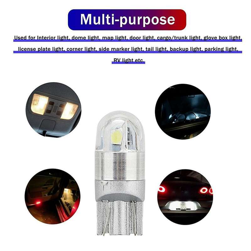 40Pcs 6000K Canbus T10 168 194 W5W Dome License Side Marker LED Light Bulb White